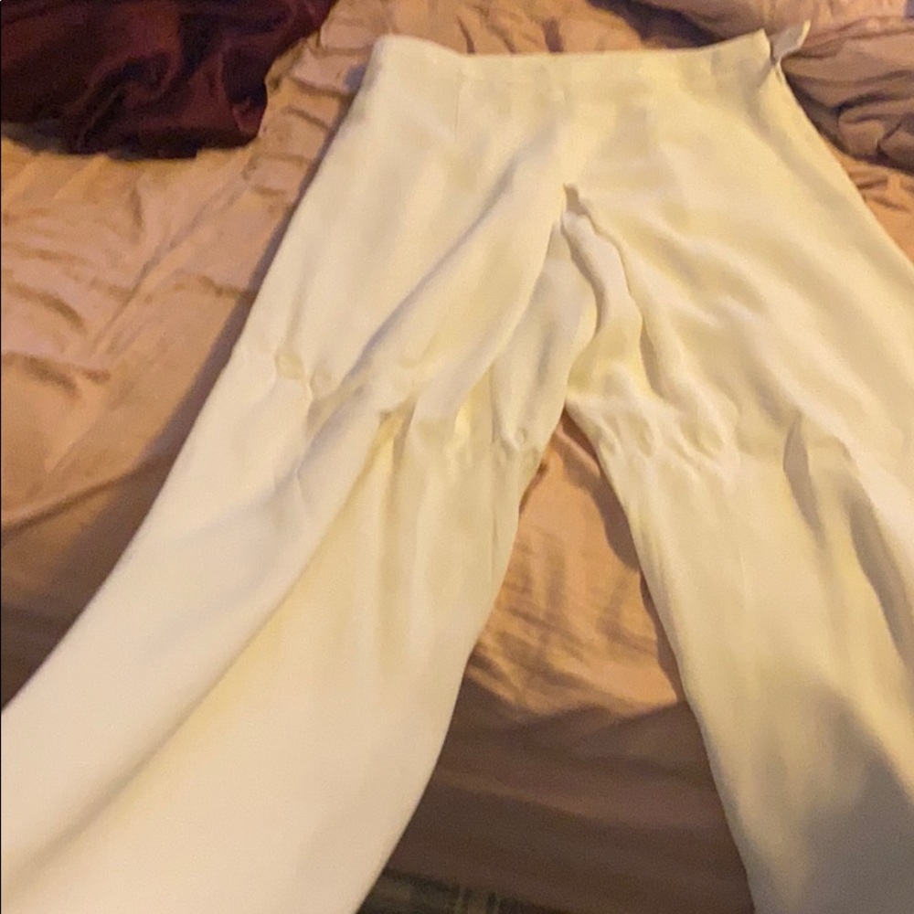 Wide leg ivory dress slacks dry clean needed